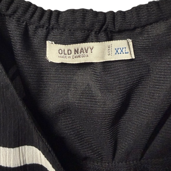 Old Navy Vintage Y2K Womens Black/White Tiered Ruffle Bow Mini Dress Size XXL - Picture 5 of 6